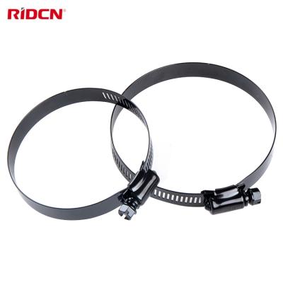 China New Black Coated Worm Gear Pipe Flange Wholesale Price Clamp Black Stainless Steel Flange for sale