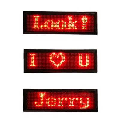 China Server Magnetic Programmable Scrolling Led Sign Small LED Display Flashing LED Name Badge for sale