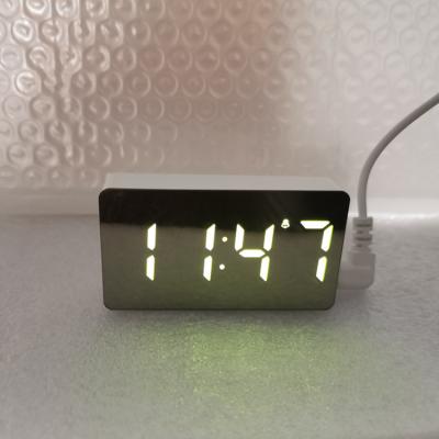 China Study LED Mirror Multi-Function Mirror Alarm Car Electronic Clock Mini Digital Clock Travel Clock for sale