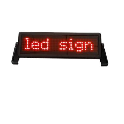 China Rechargeable Battery Indoor Nylon Straps Mounted Car Sun Visor Mini Window LED Sign Display Screen for sale