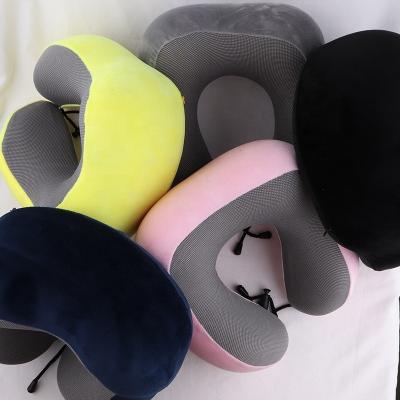 China Hot Selling Anti-bacteria Travel Pillow Memory Foam Head Neck Support Airplane Pillow For Car Traveling Home Office for sale