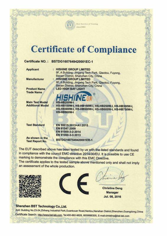 CE - Shenzhen Hishine Optoelectronics Tech Co., Ltd.