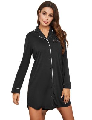 China Excellent Quality Comfortable QUICK DRY For Women Women Button Down Classic Nightwear Sleep Shirt Dress for sale