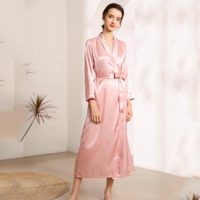 China QUICK DRY Women's Silky Maxi Robes Kimono Robe Bride Bridesmaid Party Long Satin Robe Sleepwear Long for sale