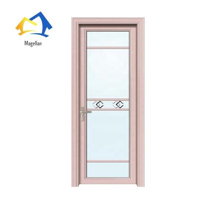 China Interior Swing Bathroom Aluminum Door PVC Toilet Glass Door for sale