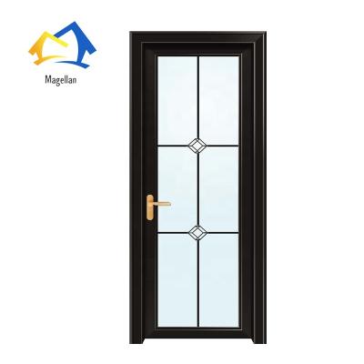 China Kitchen Toilet Door Modern Design Decorative Fiber Frosted Glass Aluminum Bathroom Door for sale