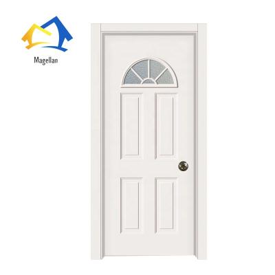 China Swing South American White Color Power Glass Door Panel Hollow Metal Cladding Door for sale