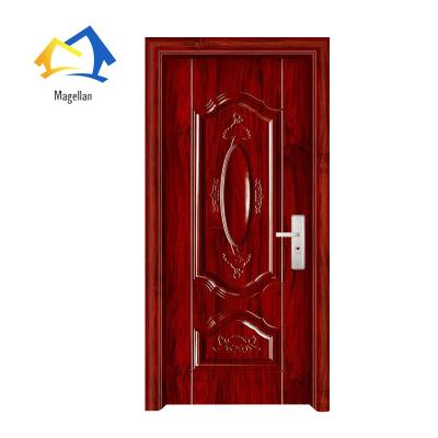 China Traditional American Interior Design Security Doors Steel Wooden House Door for sale