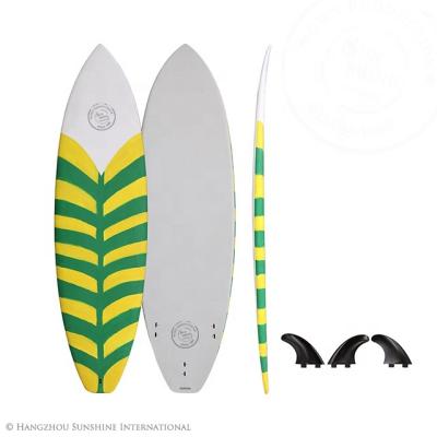 China Minimal Beautiful PU Surf Board Unisex Surfboard Sun With Surfing Fins for sale