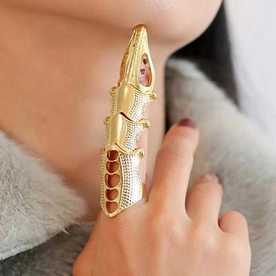 China Claw Ring European And American Personality Romantic Punk Exaggerated Magic Metal Joints Bendable Nail Ring for sale