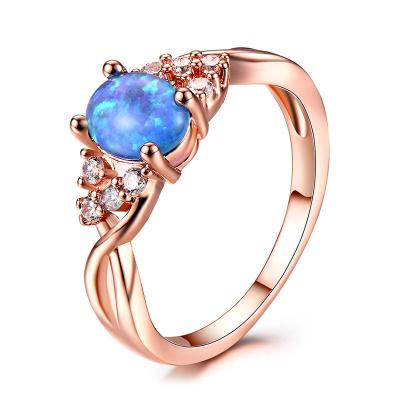 China Romantic Sterling Silver or Faux Gold Plated Opal Rings for Women Opal Jewelry Gift Gemstone Rings for sale