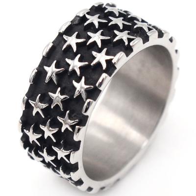 China Stainless Steel Romantic Star Wedding Engagement Promise Statement Ring For Men And Women for sale