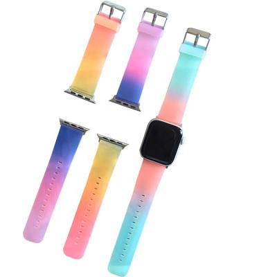 China Sports Strap Replacement Silicon Gel Wrist Strap Rubber Watch Band For Apple Watch 123456 Series Se 38/40/42/44mm for sale