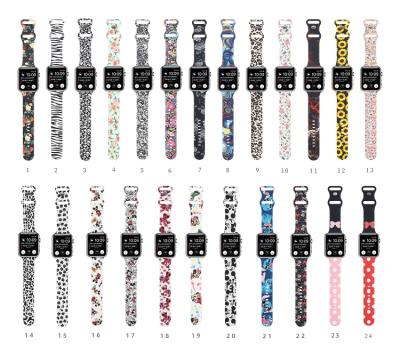 China Sport Cartoon Design Mouse Soft Silicone Watch Strap Printed Bands For Apple Iwatch Series Se 6 5 4 321 for sale