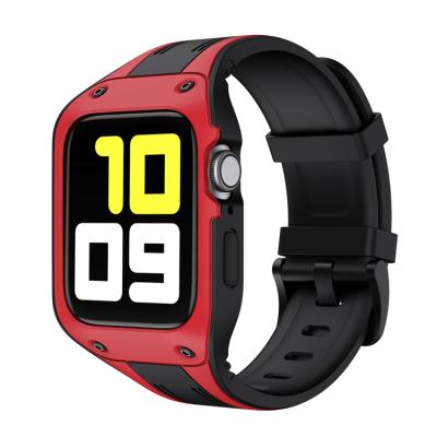 China Rubber Sports Protective Case with Durable Soft Rubber Replacement Bands Silicon Strap Band for Apple Watch 4/5 for sale