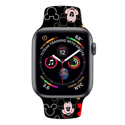 China Fashion Lovely Cartoon White Mouse Girls Watch Band For Apple Watch 38mm 42mm for sale