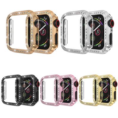 China Fashion PC+Diamond Watch Case Cover Protector Watch Case For Apple Watch 40mm 44mm for sale