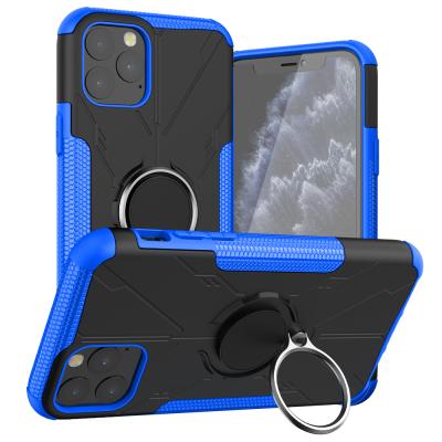 China Shockproof TPU+PC Combo Case Phone Cover For iPhone 11 Pro Max Protective Backcover With Ring for sale