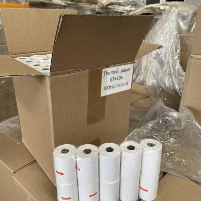 China Stock 57x19m Heat Sensitive Paper Roll POS Paper Cash Register Paper POS Machine ATM Machine Goods for sale