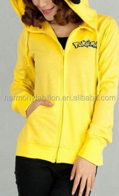 China Pikachu breathable cartoon casual fashion for animal hoodie with ears for sale