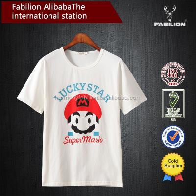 China 2017 Fancy Design Mario New Product Anti-pilling Super Wholesale Fashion Cotton T-shirt for sale