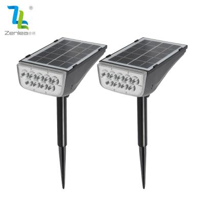 China Outdoor Easy Installation Adjustable Angle IP65 Waterproof Garden Spike Light 10w ABS All In One Led Solar Garden Light for sale