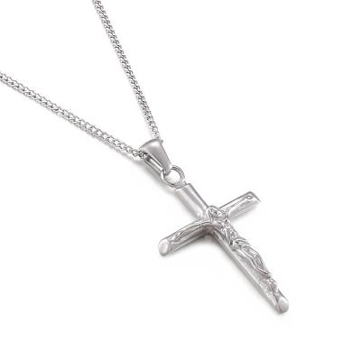 China FASHIONABLE Kalen Fashion Jesus Pendant Necklaces Women Stainless Steel Retro Simple Cross Jewelry Necklace For Cross for sale