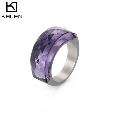 China Fashion Hyperbole Charm Ring Women's Stainless Steel Ring Fine Jewelry Rings With for sale