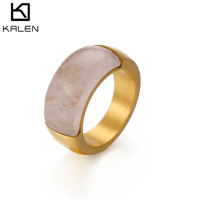 China Ethnic Fashion 18k High Quality Ring Luxury Ring Ladies Gold Plated Gold Ring With Natural Stone for sale