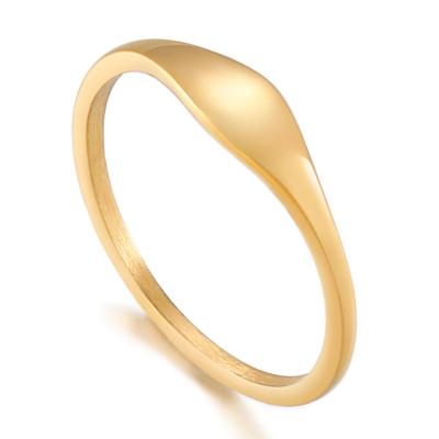 China FASHIONABLE Jewelry Ring Women Special Charms Stainless Steel Rings 18K Gold Plating Simple Rings for sale