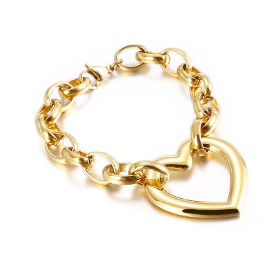 China Beautiful FASHIONABLE Bride Wedding Accessories Stainless Steel Heart Charm Chain Bracelet for sale