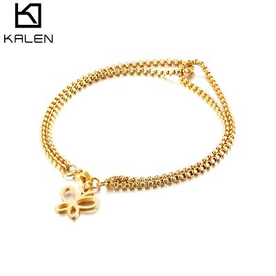 China TRENDY 2020 New Fashion Gold Color Pearl Chain Bracelet Women's Stainless Steel Bracelet for sale