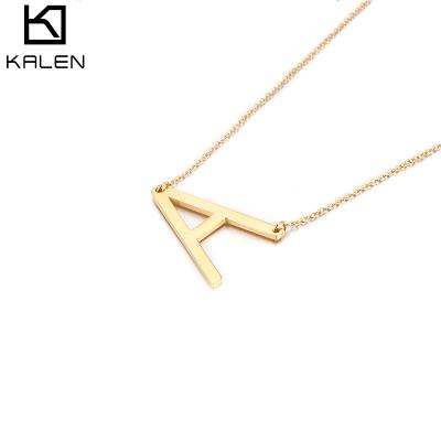 China Fashion Simple Design Women Accessories Necklace Stainless Steel Letter Pendant Necklace for sale