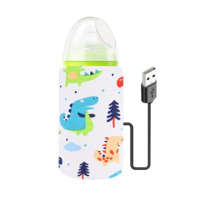 China Cheap Simple Style Animal Pattern Cotton Outside Portable Keep Baby Milk Bottle Thermostat Cover USB Cotton Feeding Bottle Warmer for sale