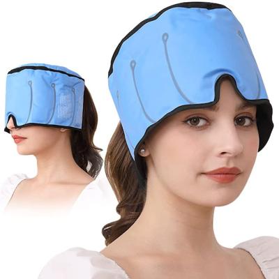 China Therapy Full Cover Head Ice Pack Ice Pack Ice Eye Mask Headache And Migraine Relief Warm Cold Hat H052003 for sale