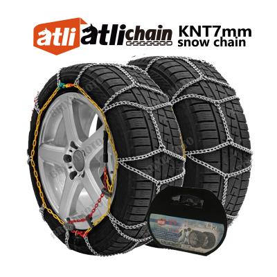 China Winter Driving AtliChain Anti-Skid Chains KNT7mm Diamond Alloy Steel Car Snow Chains With Onorm Certificate for sale