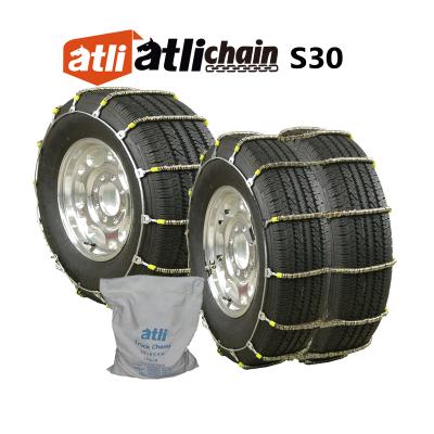 China Galvanized Carbon Steel ATLI U Class Heavy Duty Carbon Steel Mud Tire Chains Single/Double Spring Truck Tire Chains With Cams for sale