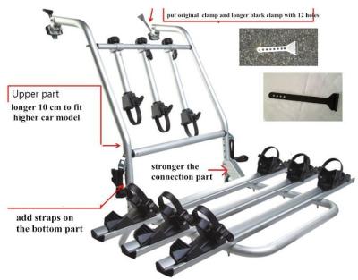 China Atlirack RR1663 Aluminum Hitch Bike Rack Carrier For Three Bikes for sale