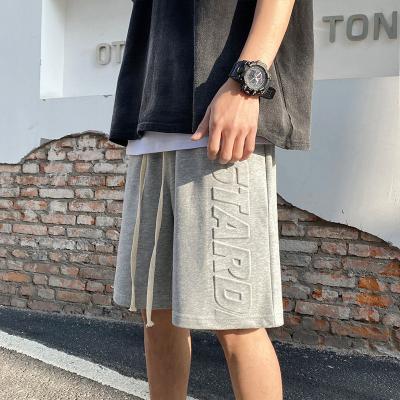 China Anti-wrinkle Summer Custom Logo 3D Embossed Cotton French Casual Mens Basketball Sports Terry Shorts for sale