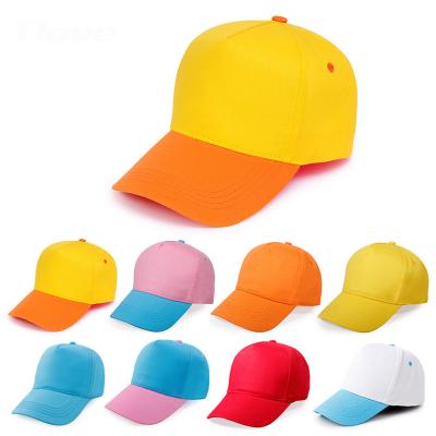 China Solid color children's cotton fashion trend color kid's tangy mixed baseball cap kids custom made hats for sale