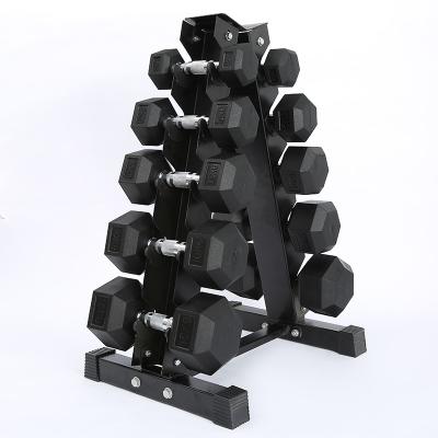 China Wholesale Fitness Rubber Dumbbells Rubber Covered Hex Dumbbells for sale