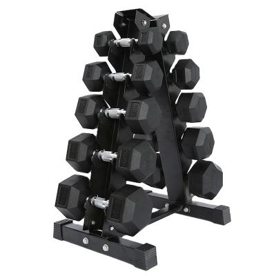 China Gym Universal Hex Dumbbell Rubber Dumbbell Set 50kg for sale