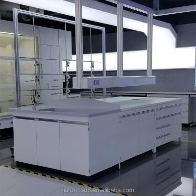 China Commercial Furniture Laboratory Bench With Reagent Shelf Chemical Resistant Laminate Worktop en venta