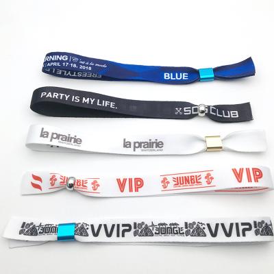 China Custom One Time Popular Use Stretch Polyester Fabric Polyester Wristbands for sale