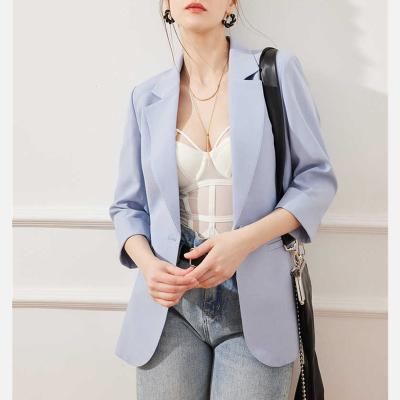 China Lady Female Business Casual Europe and America Women's Long Sleeve Blazers High Quality Anti-wrinkle 2022 Slim Commuter Office Coated for sale