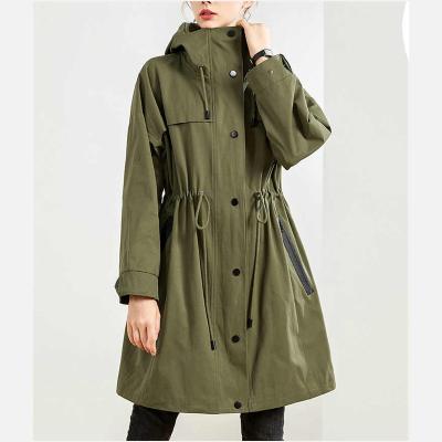 China 2022 Viable Autumn New Korean Version Loose Style Mid Length Ditch Coat Casual Popular Machining Jacket Women's Spring And Ditch Coat for sale