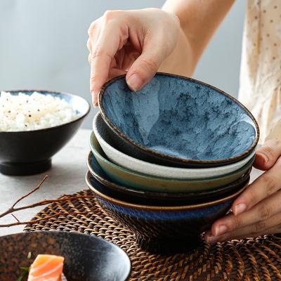 China Rice Serving Newly 5 Inch Mini Stone Pattern Viable Japanese Food Under Glazed Ceramic Round Bowl for sale