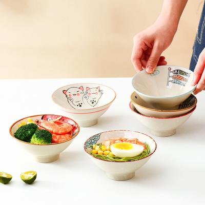 China Logo New Design Modern Luxury Sustainable Custom Cute Home Restaurant Round Kitchen Dishes Glazed Soup Bowl Set Ceramic for sale