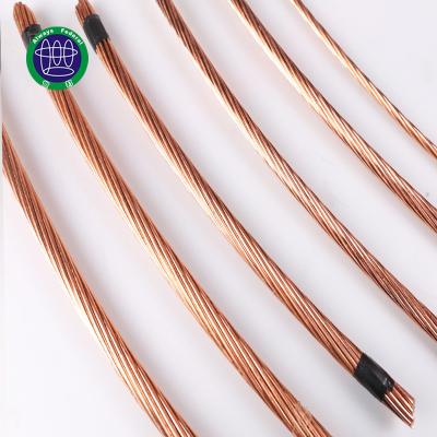 China Underground Bare Copper Wire Grounding Bare Copper Ground Wire Connection for sale