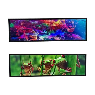 China Indoor Stretch 23.1Inch LCD Bar Advertising Display Strip Screen Advertising Machine For Subway for sale